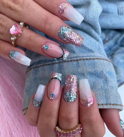 Glitter Gradient Nails